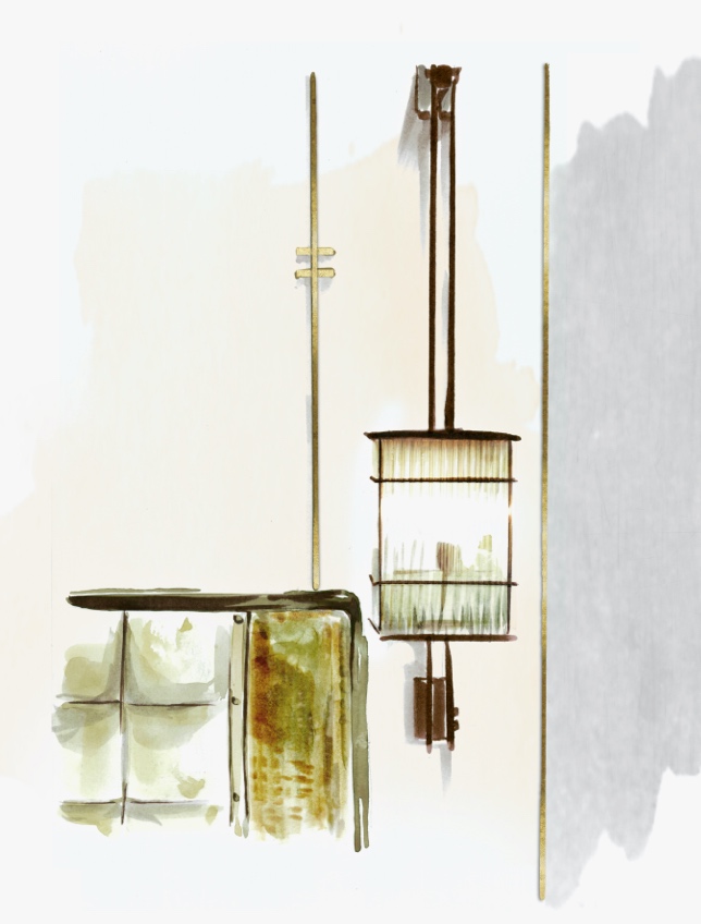 Glass Rodded Sconce for The Landmark Mandarin